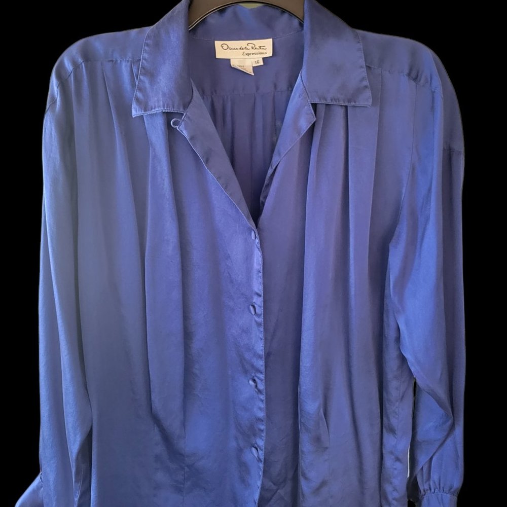 Vintage Oscar de la Renta Expressions Blouse - 100% Silk Size 16